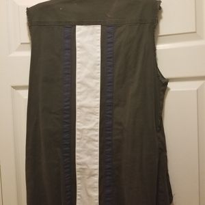 Hip Army Green Long Vest